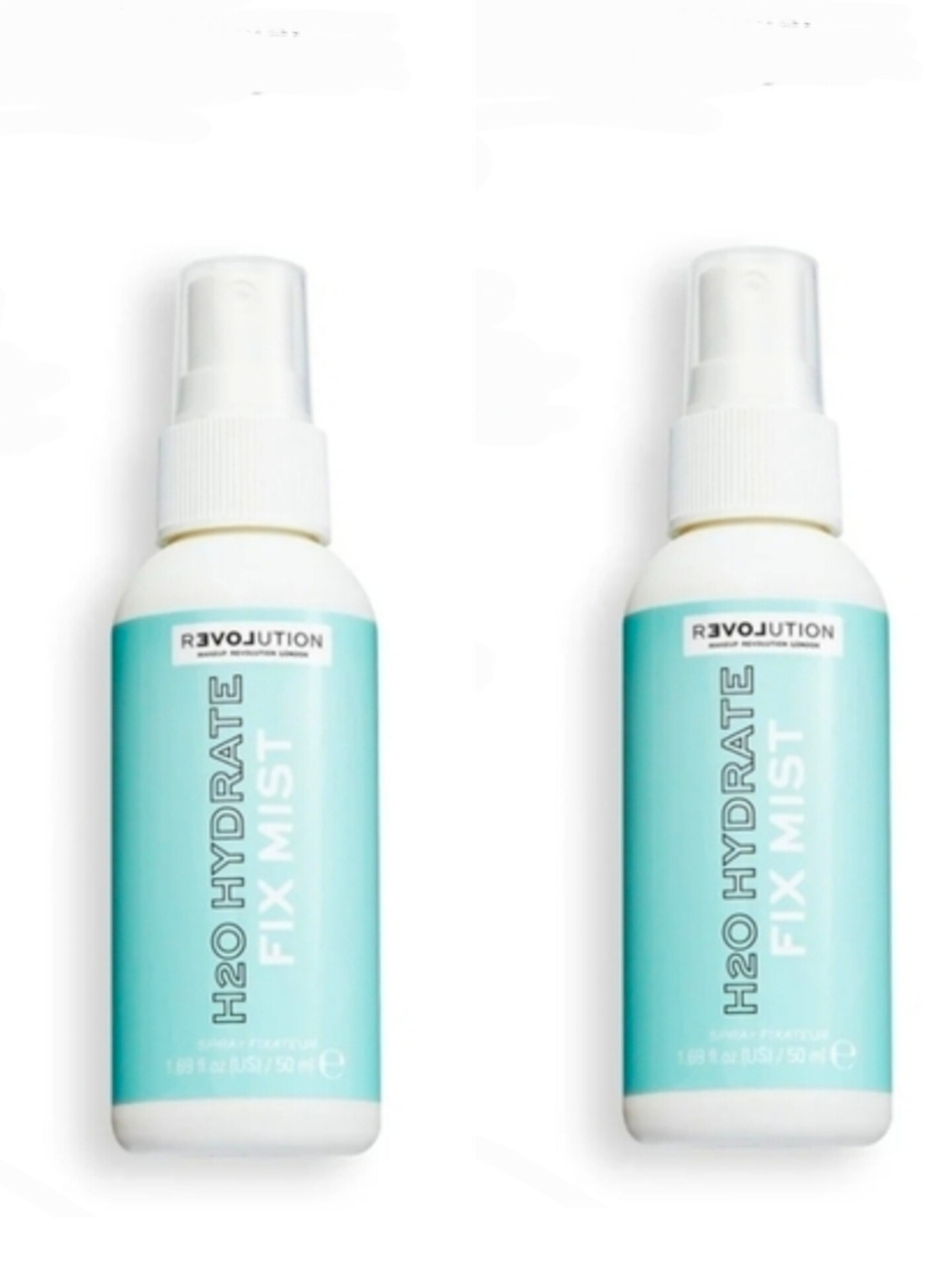 2 x Makeup Revolution H2O Hydrate Fix Mist — 1.69fl Oz BNIB
